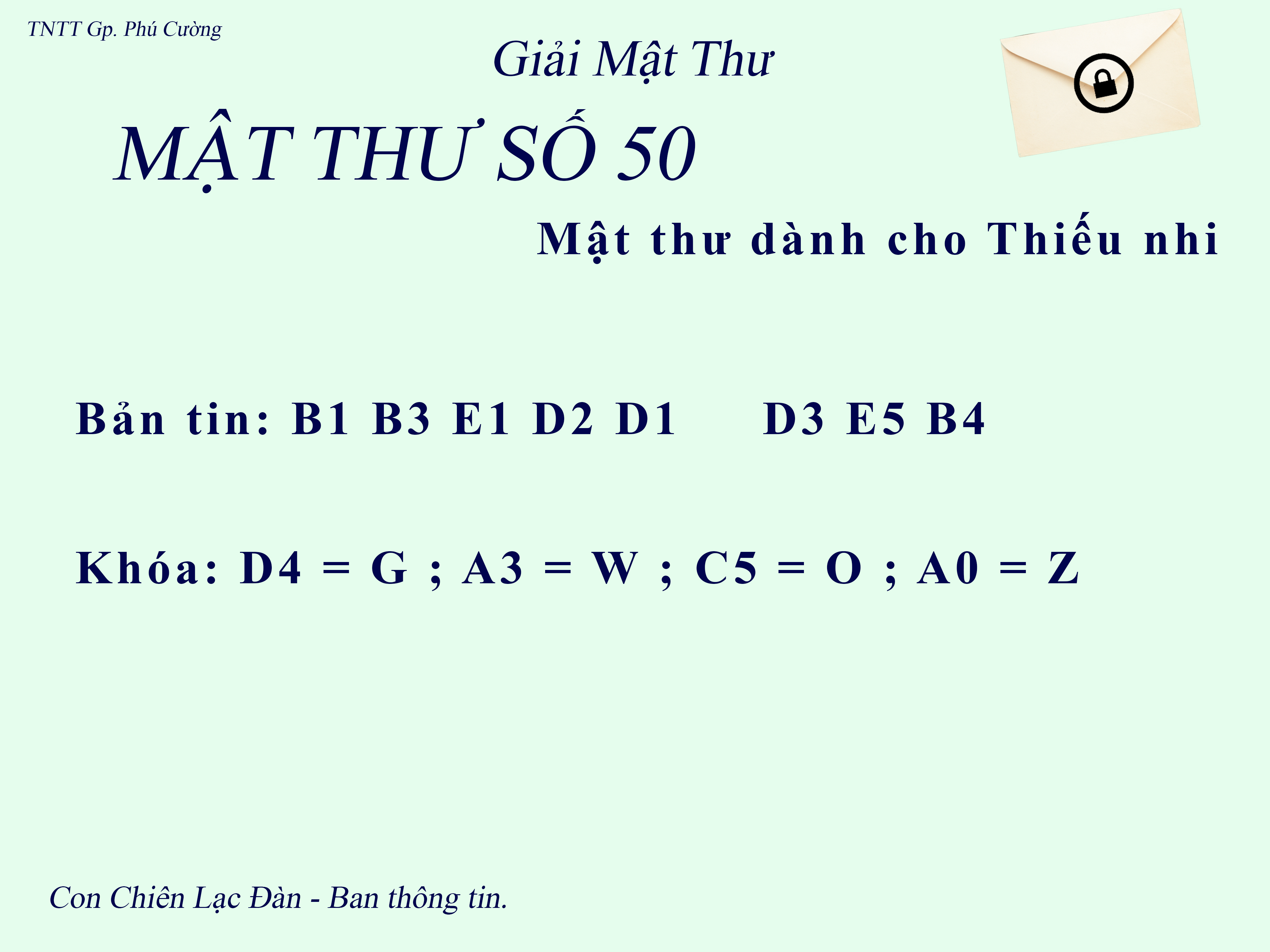 MẬT THƯ SỐ 50