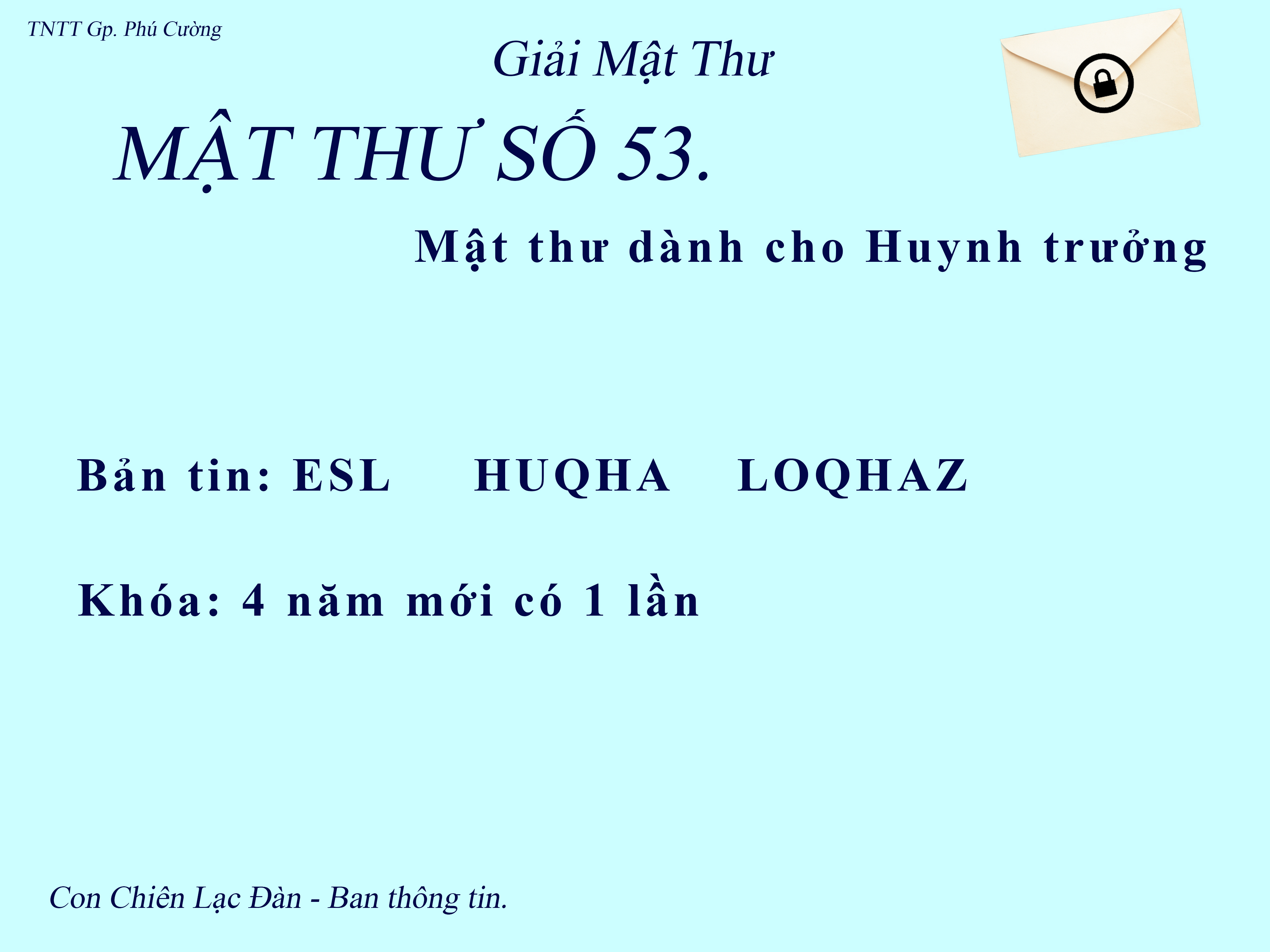 MẬT THƯ SỐ 53