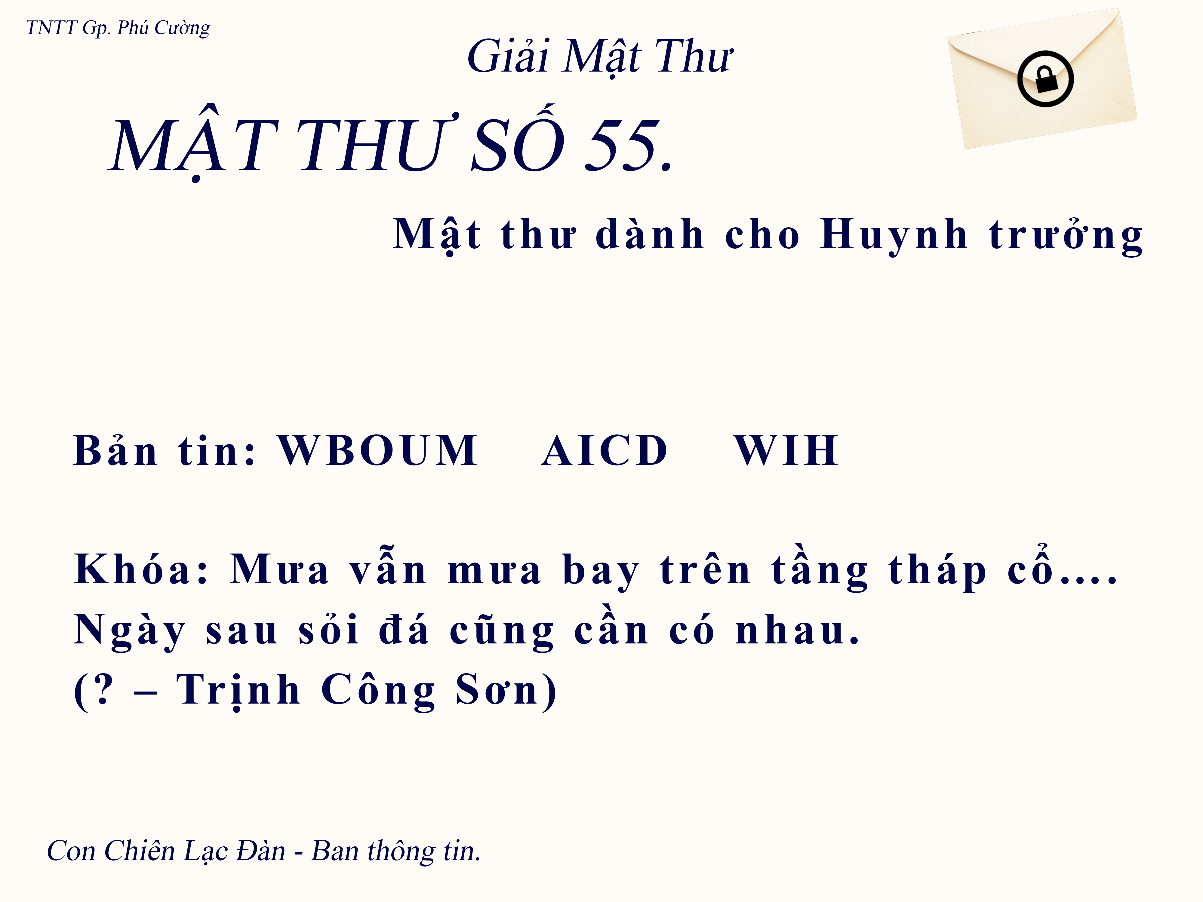 MẬT THƯ SỐ 55