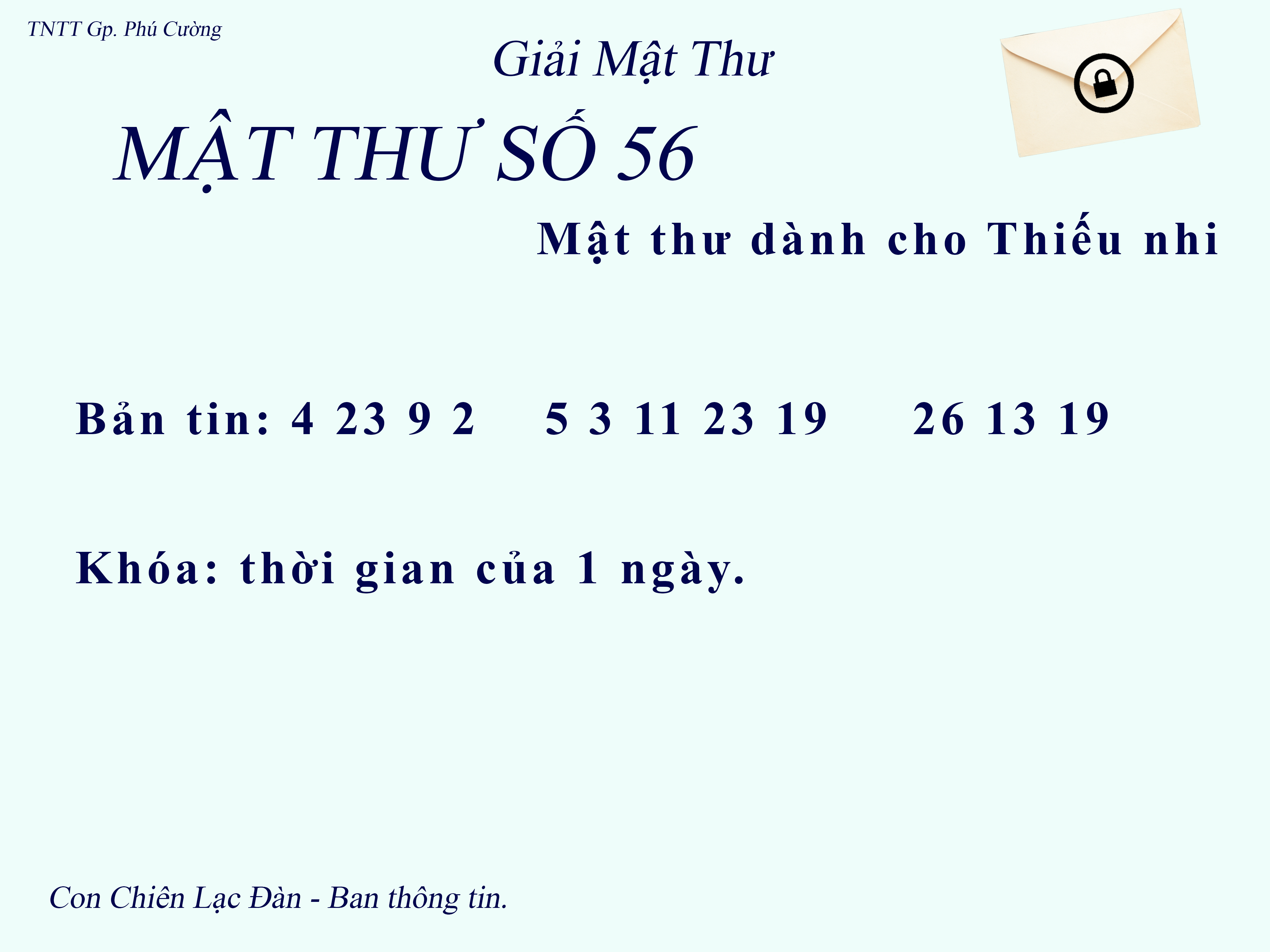 MẬT THƯ SỐ 56