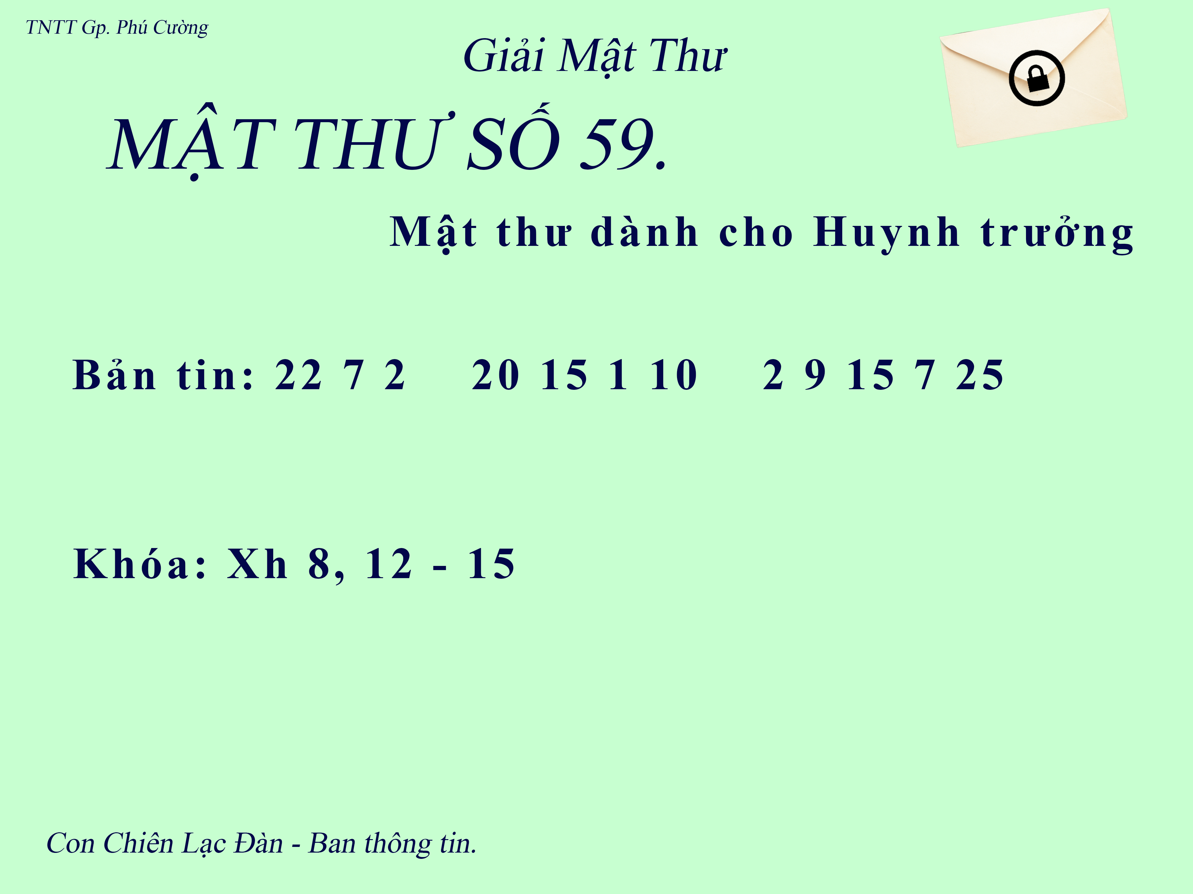 MẬT THƯ SỐ 59