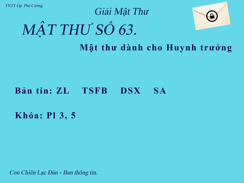 MẬT THƯ SỐ 63