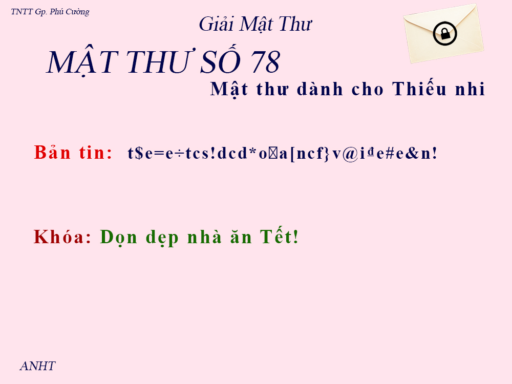 MẬT THƯ SỐ 78