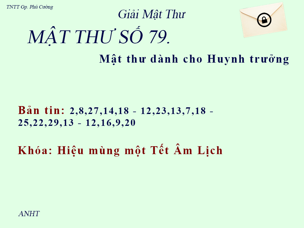 MẬT THƯ SỐ 79