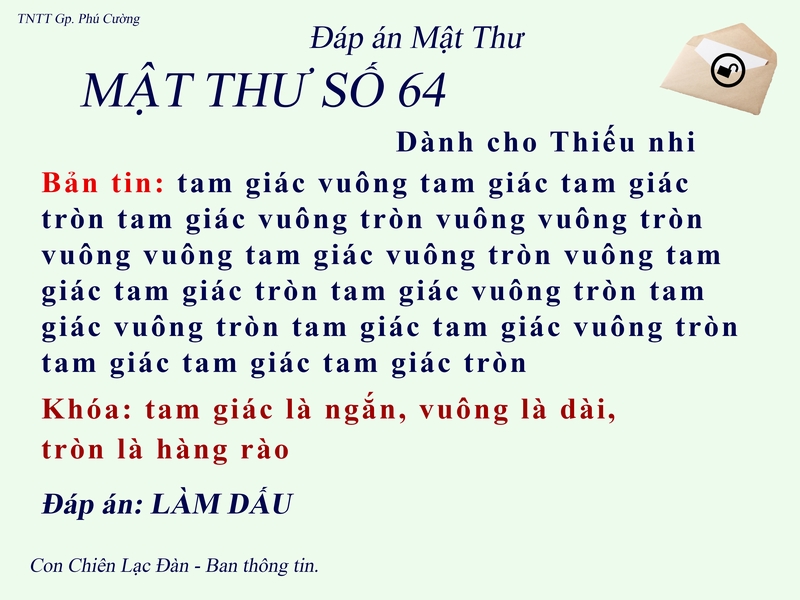 MẬT THƯ SỐ 64