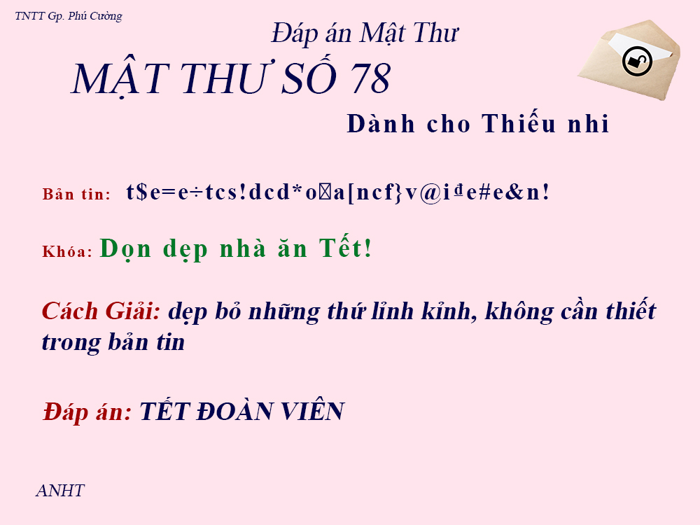 MẬT THƯ SỐ 78