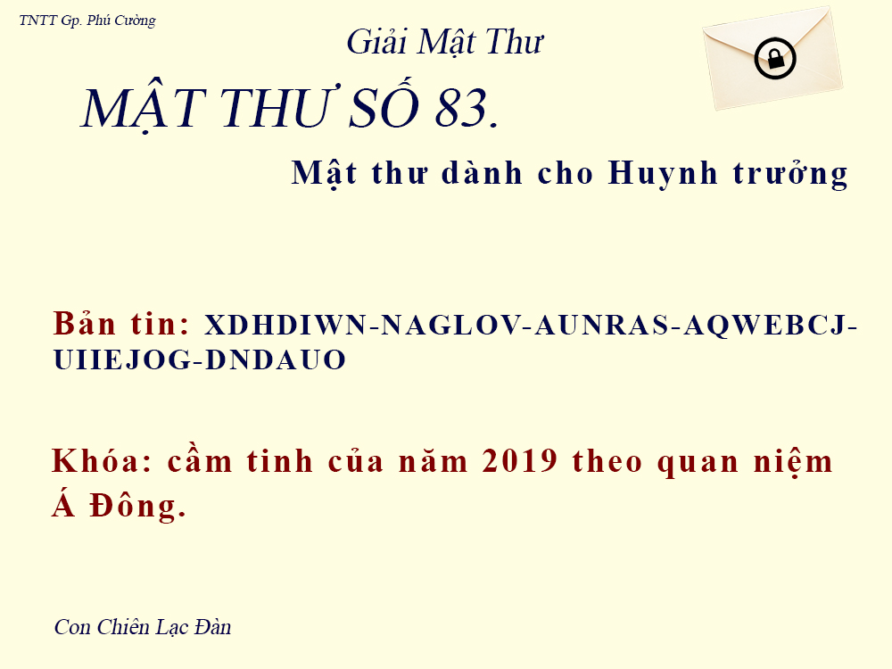 MẬT THƯ SỐ 83