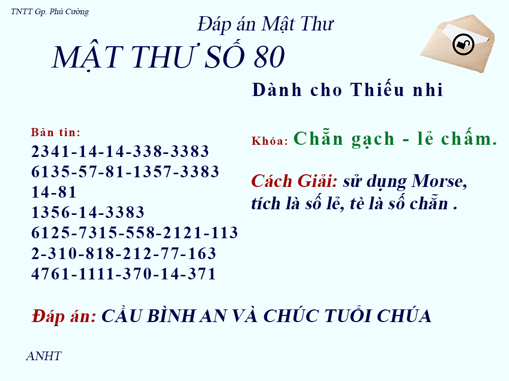 MẬT THƯ SỐ 80