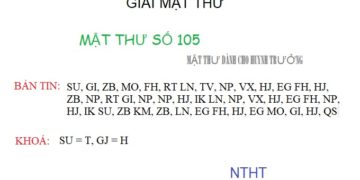 MẬT THƯ SỐ 105 – HUYNH TRƯỞNG