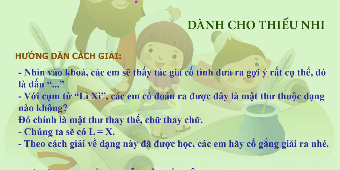 ĐÁP ÁN MẬT THƯ SỐ 01/2020 – THIẾU NHI