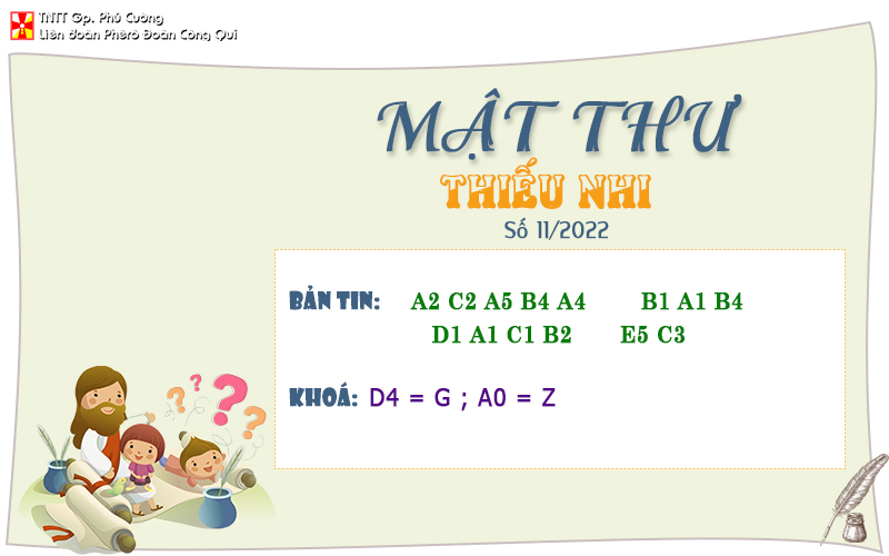 MẬT THƯ SỐ 11/2022 – DÀNH CHO THIẾU NHI