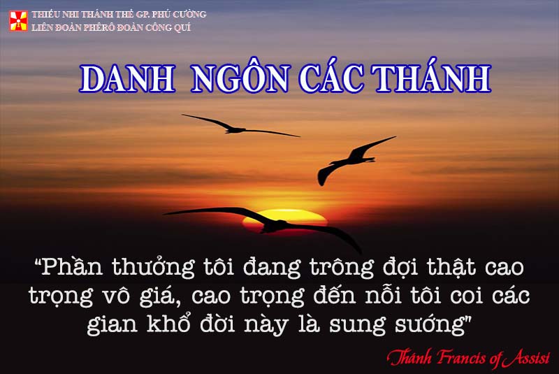 DANH NGÔN CÁC THÁNH
