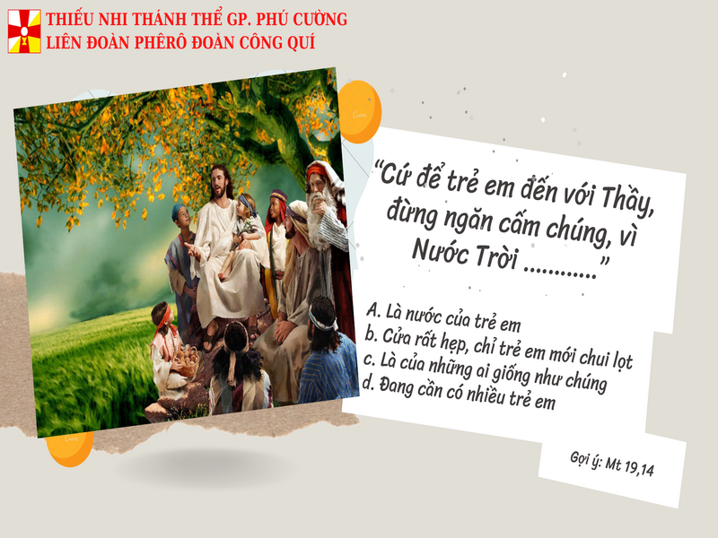 CÂU SỐ 22/2022 – DÀNH CHO THIẾU NHI