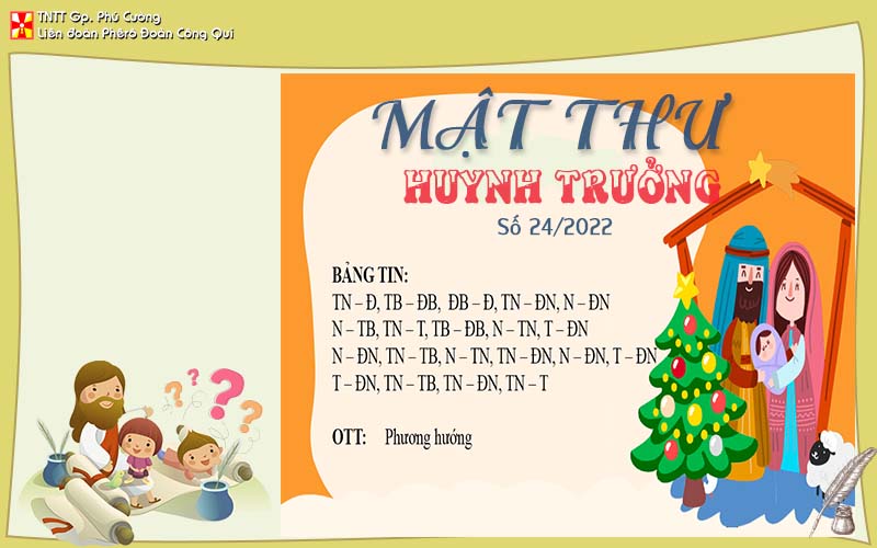 MẬT THƯ SỐ 24/2022 – DÀNH CHO HUYNH TRƯỞNG