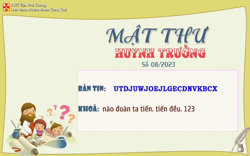 MẬT THƯ SỐ 08/2023 – DÀNH CHO HUYNH TRƯỞNG