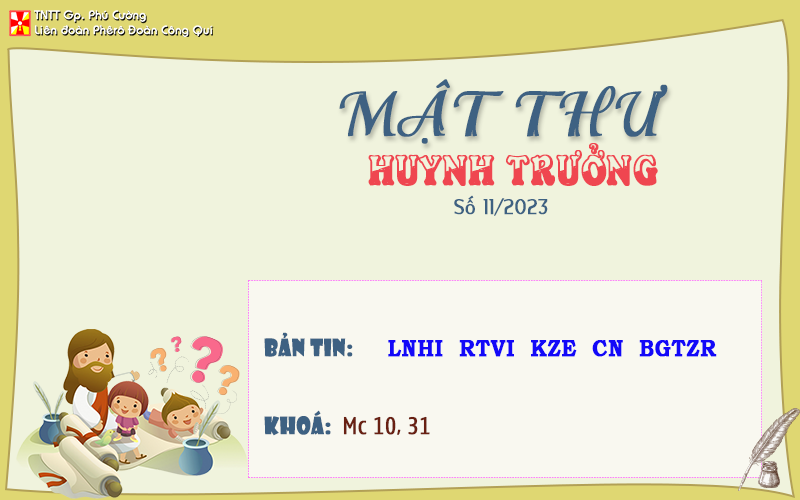 MẬT THƯ SỐ 11/2023 – DÀNH CHO HUYNH TRƯỞNG