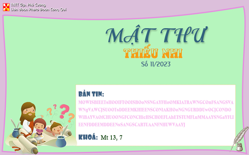 MẬT THƯ SỐ 11/2023 – DÀNH CHO THIẾU NHI