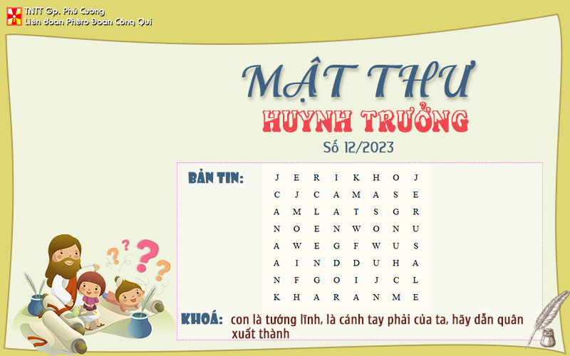 MẬT THƯ SỐ 12/2023 – DÀNH CHO HUYNH TRƯỞNG