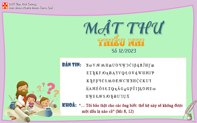MẬT THƯ SỐ 12/2023 – DÀNH CHO THIẾU NHI