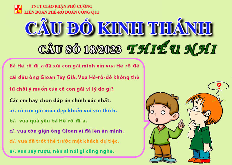 CÂU SỐ 18/2023 – DÀNH CHO THIẾU NHI
