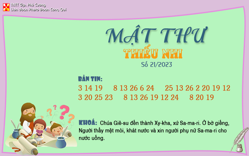 MẬT THƯ SỐ 21/2023 – DÀNH CHO THIẾU NHI