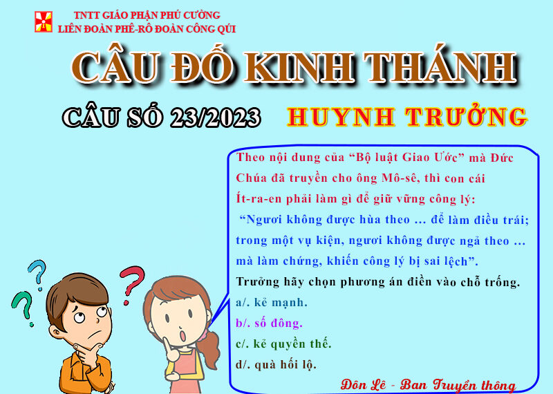 CÂU SỐ 23/2023 – DÀNH CHO HUYNH TRƯỞNG
