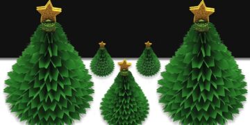 LÀM CÂY THÔNG NHIỀU TẦNG LÁ BẰNG GIẤY