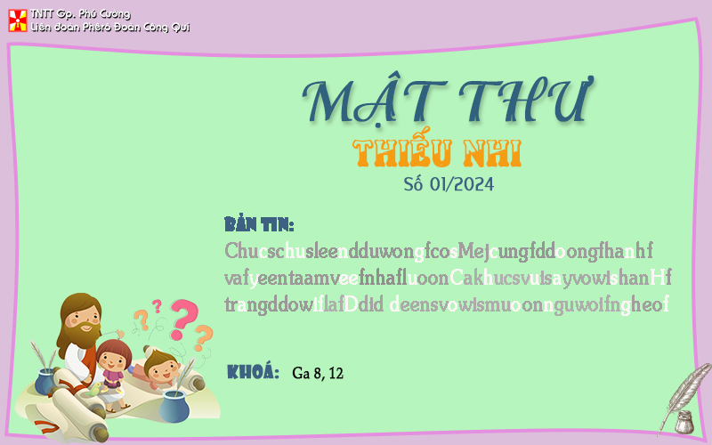 MẬT THƯ SỐ 01/2024 – DÀNH CHO THIẾU NHI