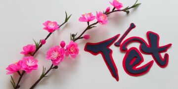 LÀM HOA ĐÀO BẰNG GIẤY NHÚN