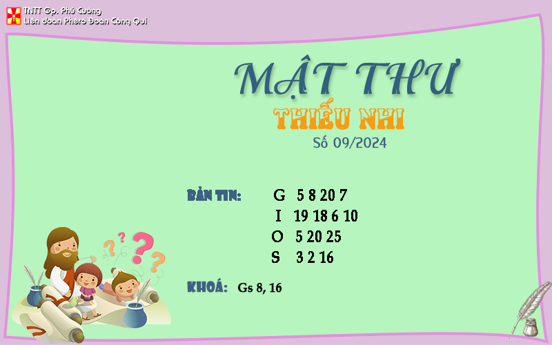 MẬT THƯ SỐ 09/2024 – DÀNH CHO THIẾU NHI