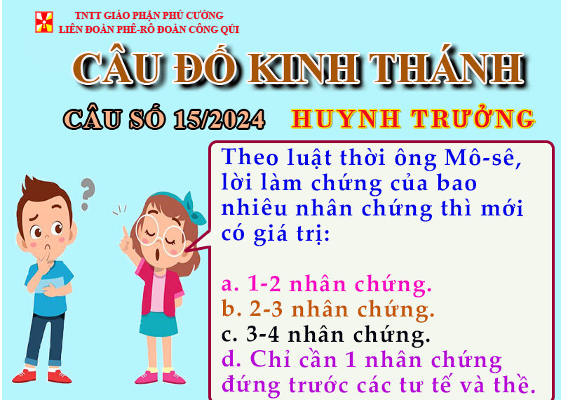 CÂU SỐ 15/2024 – DÀNH CHO HUYNH TRƯỞNG