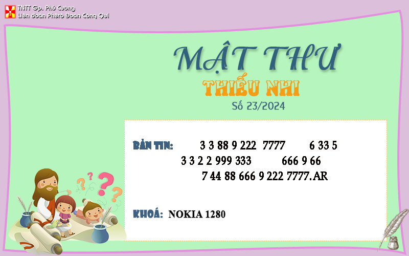 MẬT THƯ SỐ 23/2024 – DÀNH CHO THIẾU NHI