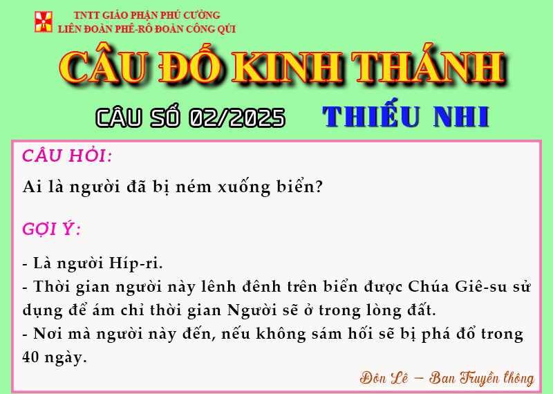 CÂU SỐ 02/2025 – DÀNH CHO THIẾU NHI