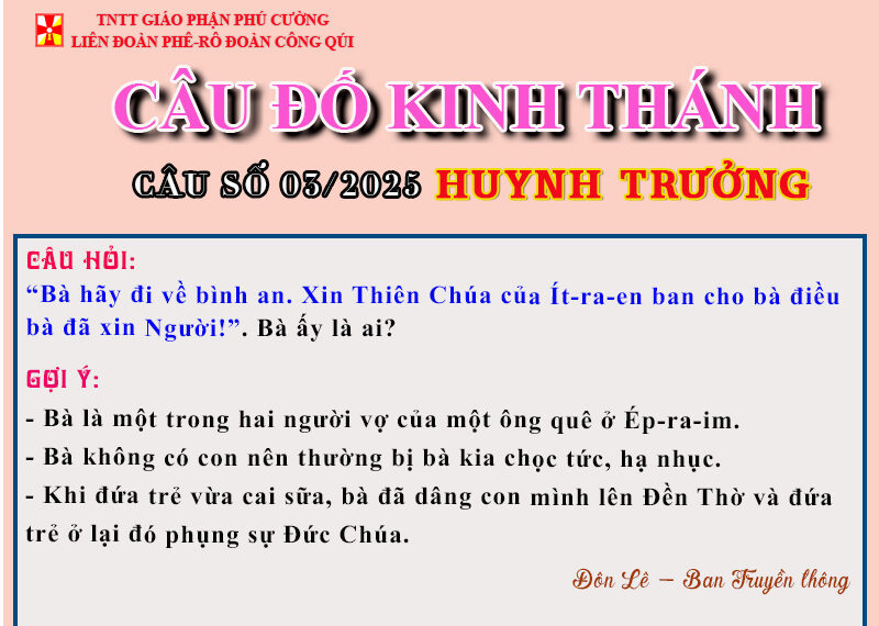 CÂU SỐ 03/2025 – DÀNH CHO HUYNH TRƯỞNG