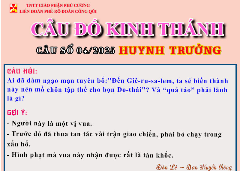 CÂU SỐ 04/2025 – DÀNH CHO HUYNH TRƯỞNG