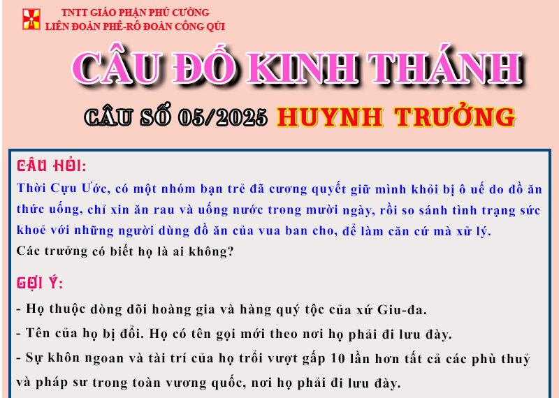 CÂU SỐ 05/2025 – DÀNH CHO HUYNH TRƯỞNG