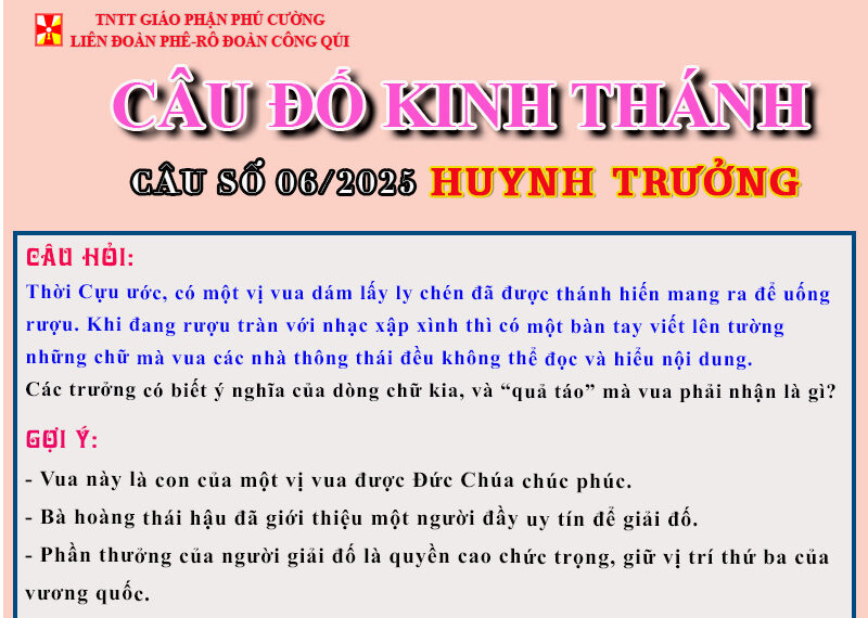 CÂU SỐ 06/2025 – DÀNH CHO HUYNH TRƯỞNG