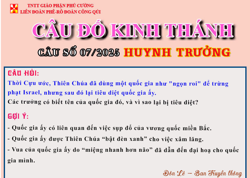 CÂU SỐ 07/2025 – DÀNH CHO HUYNH TRƯỞNG