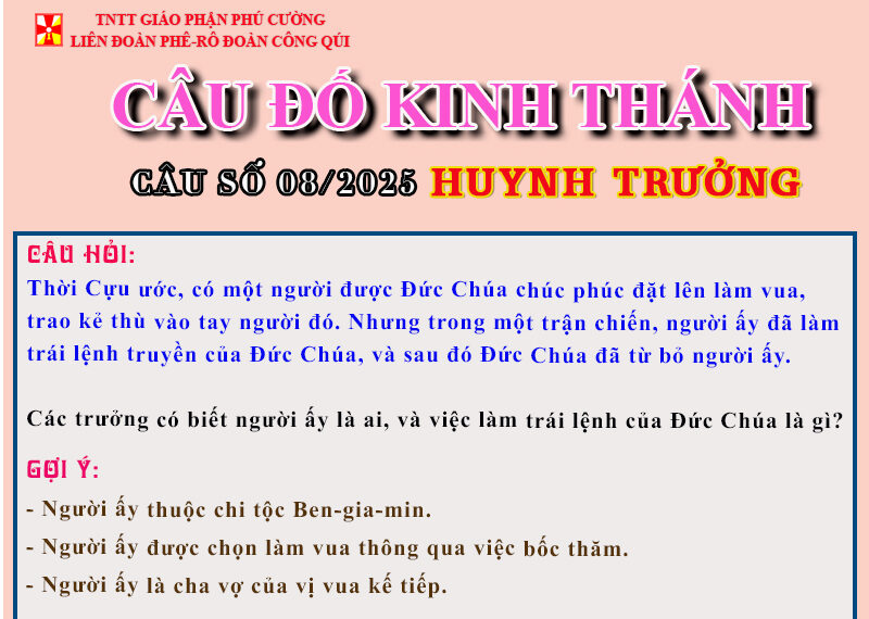 CÂU SỐ 08/2025 – DÀNH CHO HUYNH TRƯỞNG