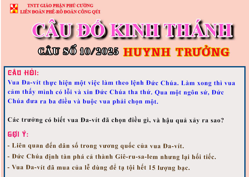 CÂU SỐ 10/2025 – DÀNH CHO HUYNH TRƯỞNG