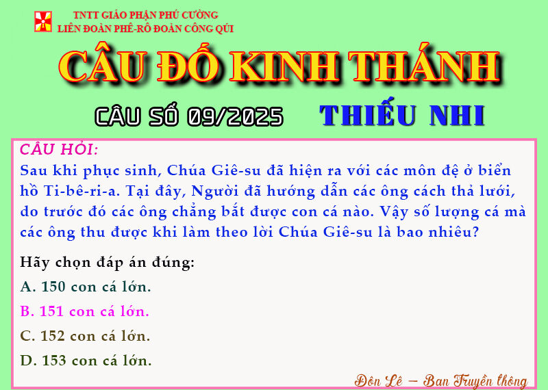 CÂU SỐ 09/2025 – DÀNH CHO THIẾU NHI