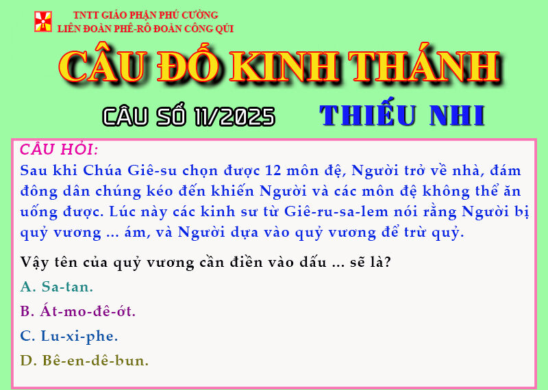 CÂU SỐ 11/2025 – DÀNH CHO THIẾU NHI