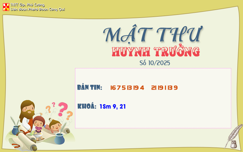 MẬT THƯ SỐ 10/2025 – DÀNH CHO HUYNH TRƯỞNG