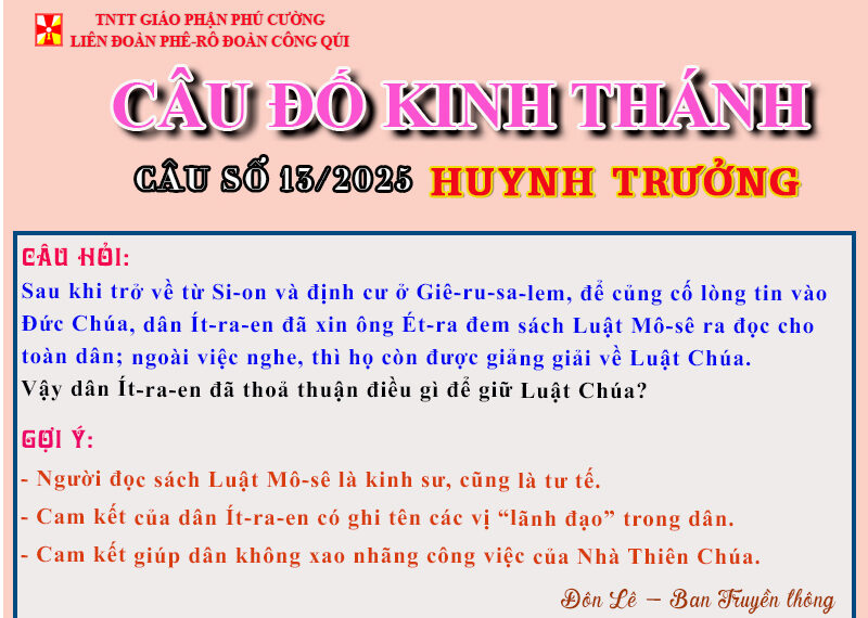 CÂU SỐ 13/2025 – DÀNH CHO HUYNH TRƯỞNG