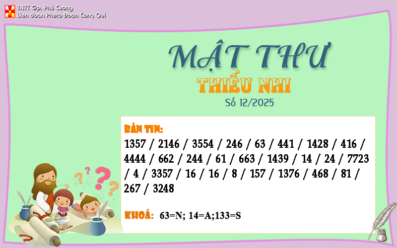 MẬT THƯ SỐ 12/2025 – DÀNH CHO THIẾU NHI