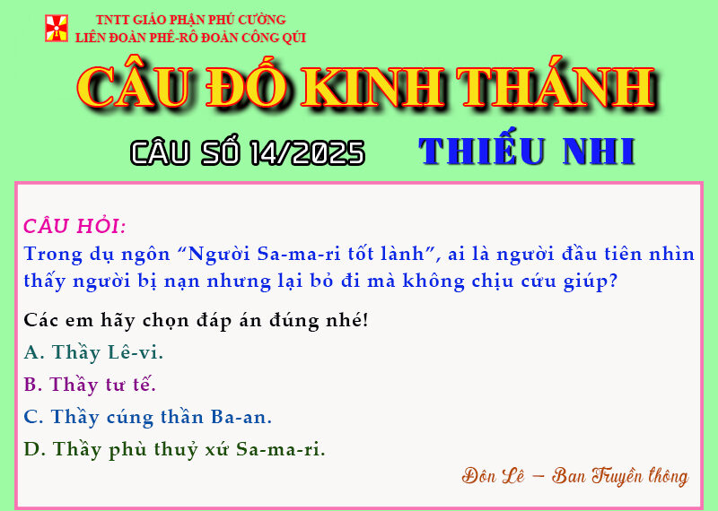 CÂU SỐ 14/2025 – DÀNH CHO THIẾU NHI