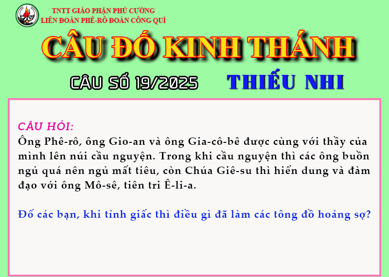 CÂU SỐ 19/2025 – DÀNH CHO THIẾU NHI