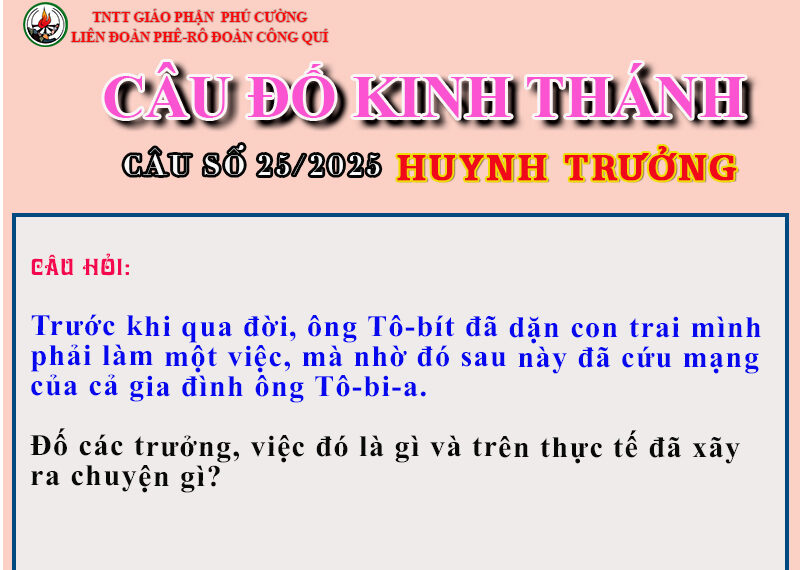 CÂU SỐ 25/2025 – DÀNH CHO HUYNH TRƯỞNG
