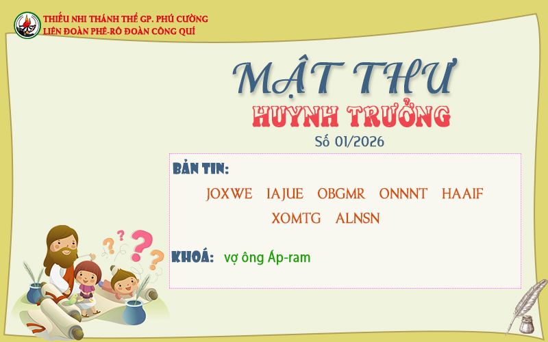 MẬT THƯ SỐ 01/2026 – DÀNH CHO HUYNH TRƯỞNG