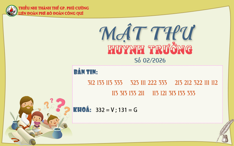 MẬT THƯ SỐ 02/2026 – DÀNH CHO HUYNH TRƯỞNG